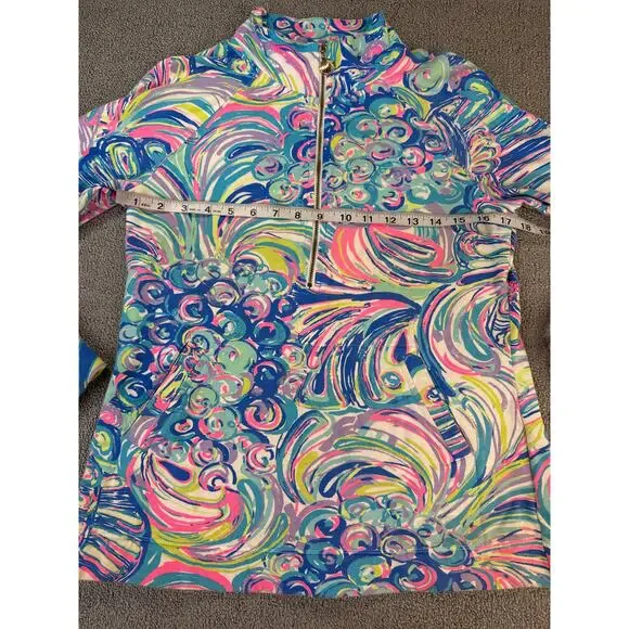 Lilly Pulitzer Skipper Popover Top Quarter Zip Womens Size Small Resort Coastal - Picture 5 of 9